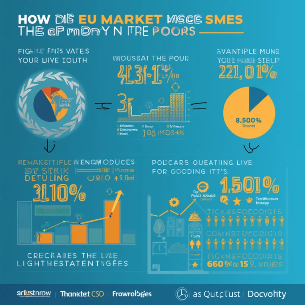 Infografika se statistikami trhu EU